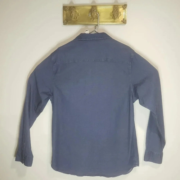 David Buffalo Bitton Blue Denim  Long Sleeve Button Down Shirt Size XL. - Picture 2 of 8